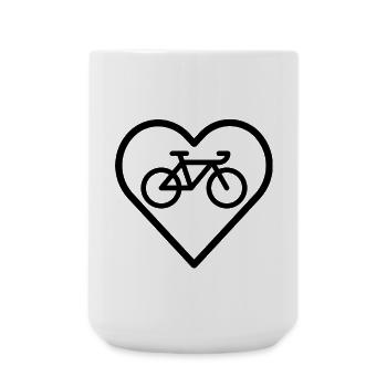 Vélo au cœur - Grande tasse 440 ml - blanc - Devant