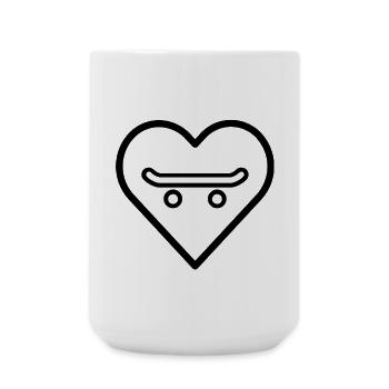 Skateboard dans le cœur - Grande tasse 440 ml - blanc - Devant