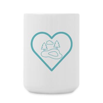 Teich im Herz - Große Tasse 440 ml - Weiß - Vorne