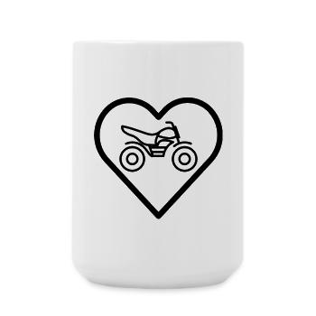 Moto au cœur - Grande tasse 440 ml - blanc - Devant