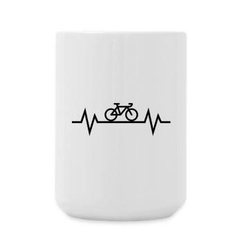 Heartbeat Bicycle noir - Grande tasse 440 ml - blanc - Devant