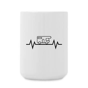 Herzschlag Wohnmobil black - Große Tasse 440 ml - Weiß - Vorne