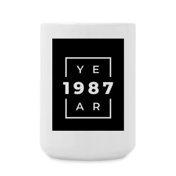 Design Anniversaire 1987 Minimaliste - Grande tasse 440 ml - blanc - Devant