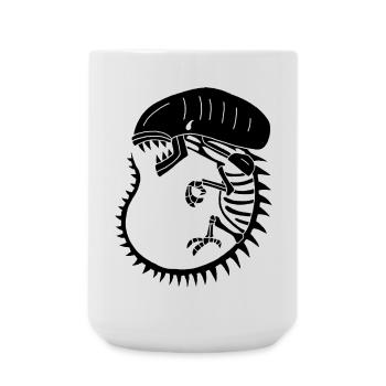 Schwarzes außerirdisches Monsterskelett - Große Tasse 440 ml - Weiß - Vorne