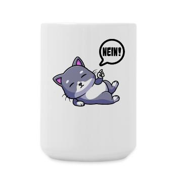 Schlafendes Kätzchen Träumerin - Große Tasse 440 ml - Weiß - Vorne