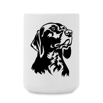 German Shorthair head - Large Mug 440 ml - white - Front