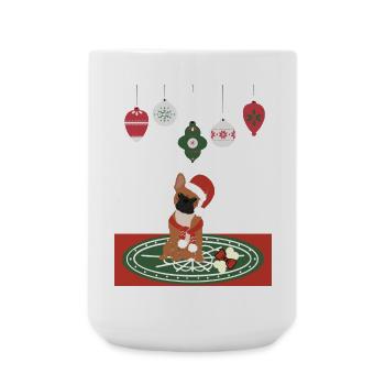 Frenchie Christmas - Christmas Dogs - Große Tasse 440 ml - Weiß - Vorne