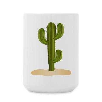 large green cactus in the desert in the sand - Large Mug 440 ml - white - Front