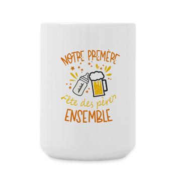premiere fete des peres ensemble - Grande tasse 440 ml - blanc - Devant