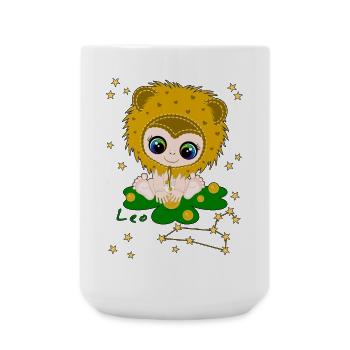 sternzeichen_leo - Large Mug 440 ml - white - Front