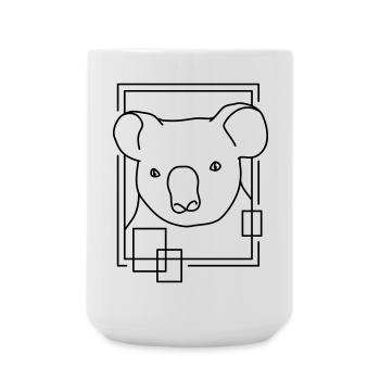 Koala in Geometric Shape - Line Art Design - Large Mug 440 ml - white - Front