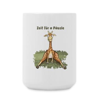 Zeit für a Päusle - Schwäbische Comic Giraffe - Große Tasse 440 ml - Weiß - Vorne