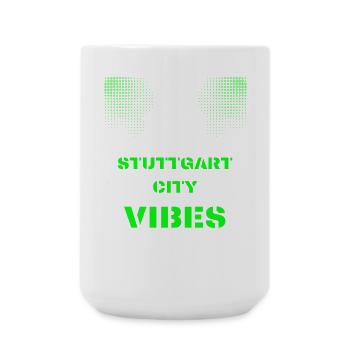 Stuttgart City Vibes - Disco, Techno, Party, Club - Große Tasse 440 ml - Weiß - Vorne