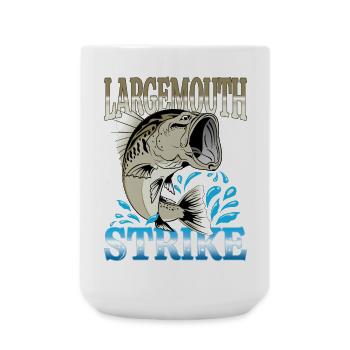 ACHIGAN À GRANDE BOUCHE - POISSON BLACK BASS - LUNKER FISH - Grande tasse 440 ml - blanc - Devant