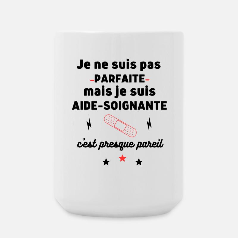Pas parfaite aide soignante, aide-soignante, santé - Grande tasse 440 ml - blanc