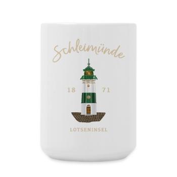 Leuchtturm Schleimünde, Lotseninsel Ostsee - Große Tasse 440 ml - Weiß - Vorne