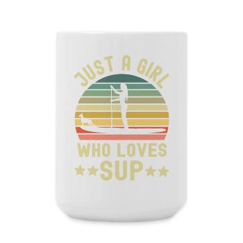 Stehpaddeln Stand Up Paddling SUP - Große Tasse 440 ml - Weiß - Vorne