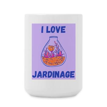 I LOVE,JARDINAGE,PRINTEMPS,HUMOUR,RETRAITE - Grande tasse 440 ml - blanc - Devant