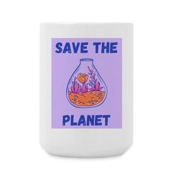 ECOLOGIE. PLANETE. NATURE. JARDIN. ARBRE. FLEUR - Grande tasse 440 ml - blanc - Devant