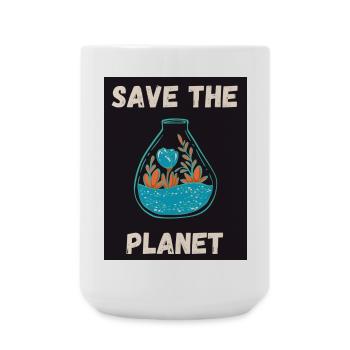 ÖKOLOGIE. PLANET. NATUR. GARTEN. BAUM. BLUME - Große Tasse 440 ml - Weiß - Vorne