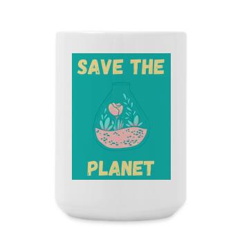 ECOLOGIE. PLANETE. NATURE. JARDIN. ARBRE. FLEUR - Grande tasse 440 ml - blanc - Devant