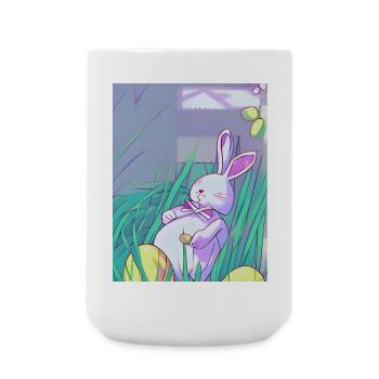 Pastell Osterhase im Frühlingsgras - Große Tasse 440 ml - Weiß - Vorne