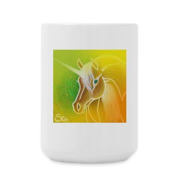 Gentle golden unicorn - Sonja Ariel von Staden - Large Mug 440 ml - white - Front