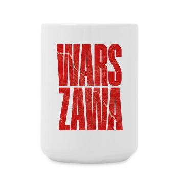 Warszawa lettering with city map pattern - Large Mug 440 ml - white - Front