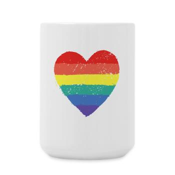 Rainbow Heart & Pride - Große Tasse 440 ml - Weiß - Vorne