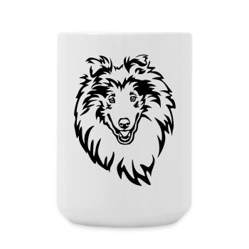 Collie Head - Large Mug 440 ml - white - Front