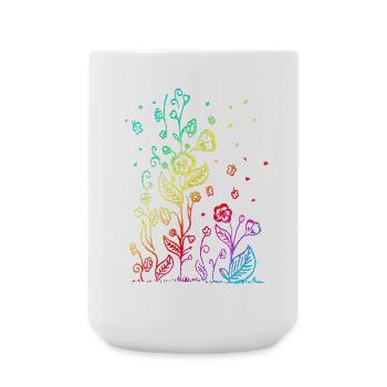 flower - Große Tasse 440 ml - Weiß - Vorne