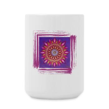 Mandala der Überfülle - Sonja Ariel von Staden - Große Tasse 440 ml - Weiß - Vorne