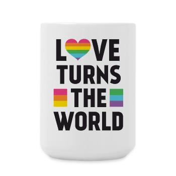 Mois de la fierté LGBT - L’amour tourne le monde - Grande tasse 440 ml - blanc - Devant