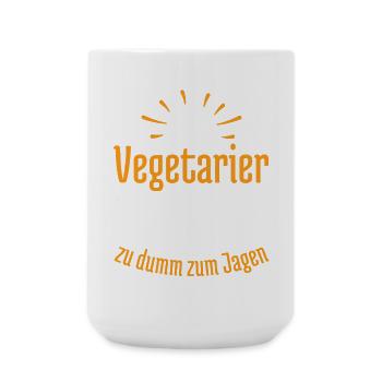 Vegetarier bedeutet zu dumm zum Jagen - Große Tasse 440 ml - Weiß - Vorne