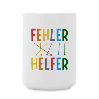 Fehler sind bunte Helfer Schriftzug mehrfarbig - Große Tasse 440 ml - Weiß - Vorne