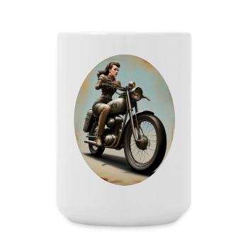 Motorcycle bride - Large Mug 440 ml - white - Front