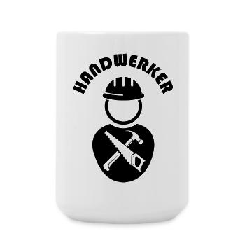 Handwerker Symbol Logo Icon Bauarbeiter Firma Icon - Große Tasse 440 ml - Weiß - Vorne