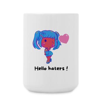 Chibi Fille Bleue Coeur - Grande tasse 440 ml - blanc - Devant