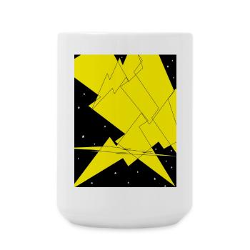 Zackenlicht Berge Kontrast - Große Tasse 440 ml - Weiß - Vorne