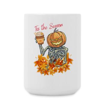 Autumn Pumpkin Skeleton Toast - Große Tasse 440 ml - Weiß - Vorne
