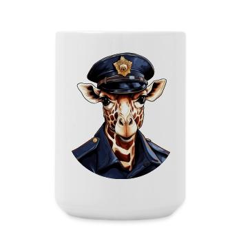 Giraffe Policeman - Large Mug 440 ml - white - Front