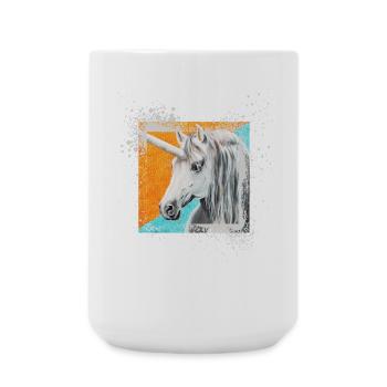 Einhorn Hengst Mietron - Sonja Ariel von Staden - Große Tasse 440 ml - Weiß - Vorne