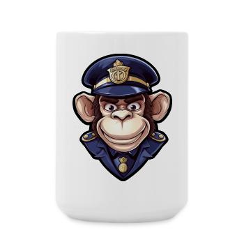 Monkey Policewoman - Large Mug 440 ml - white - Front