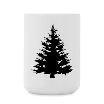Icône de sapin de Noël icône sapin illustration graphique - Grande tasse 440 ml - blanc - Devant
