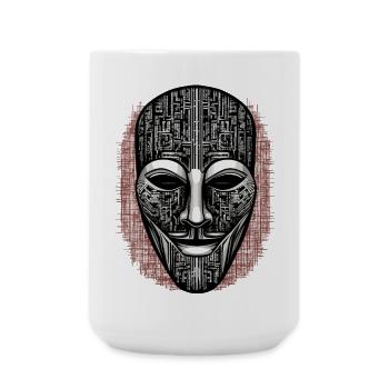 Anonymous Hacker Maske - Große Tasse 440 ml - Weiß - Vorne