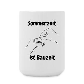 Sommerzeit ist Bauzeit - Große Tasse 440 ml - Weiß - Vorne