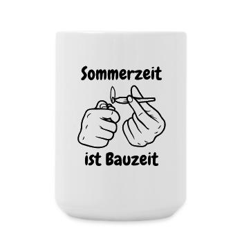 Sommerzeit ist Bauzeit - Große Tasse 440 ml - Weiß - Vorne
