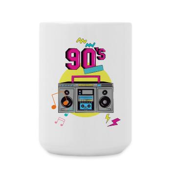 Retro 90s Boombox and Vibe Design - Large Mug 440 ml - white - Front