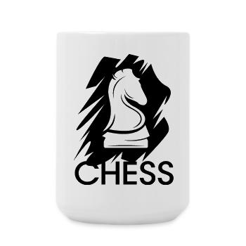 Schach Pferd Symbol Logo chess Pinselstrich icon - Große Tasse 440 ml - Weiß - Vorne