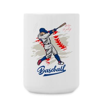 Dynamic Baseball Swing Illustration - Large Mug 440 ml - white - Front